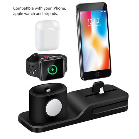 Iphone and Apple Watch Portable Charger 2 in 1 Silicone Charging Dock Stand for