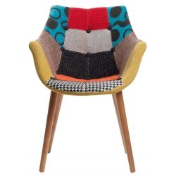 Pin op Ideeën voor de woonkamer LaForma Fauteuil Knut Multicolor Patchwork La Forma