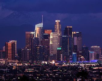 California Print Los Angeles Skyline Downtown LA Print Hollywood Hills Architectural Los Angeles Photography In the Hills