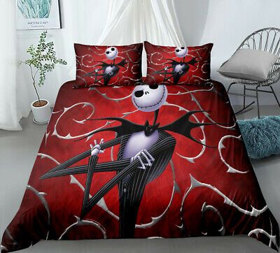 Nightmare Before Christmas Bedding Set Halloween Duvet Cover Pillow Case Bed Set