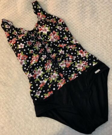 Details about NWT Lascana by Venus One Piece Floral Polka LASCANA TANKINI SET - Bikini - black