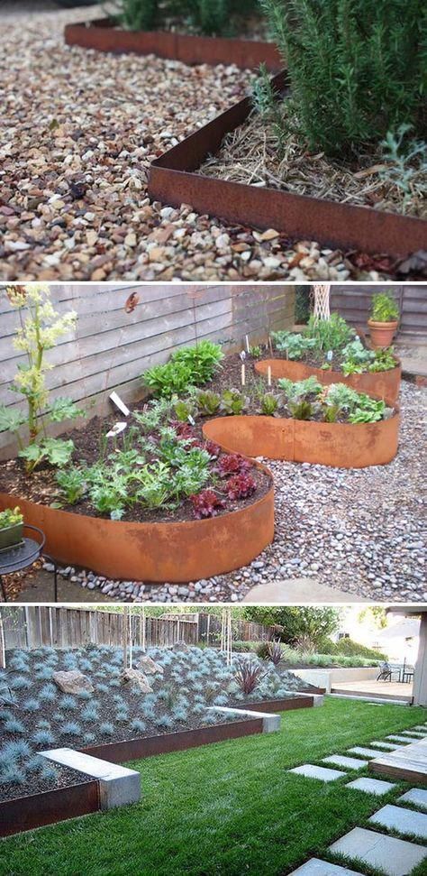 Corten Landscape Edging And Stakes In 2020 With Images Garden Lawn Edging Metal Lawn Edging Lawn Edging