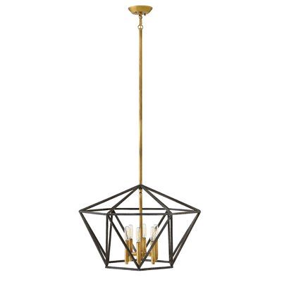 Hinkley Lighting Theory 6 Light Geometric Chandelier Geometric Chandelier Gold Light Fixture Light