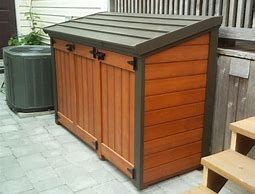 14 Best Diy Outdoor Firewood Rack And Storage Ideas Images Patio Sheds Trash Cans Outdoor Trash Cans, Outdoor Garbage Can Cabinet Plans