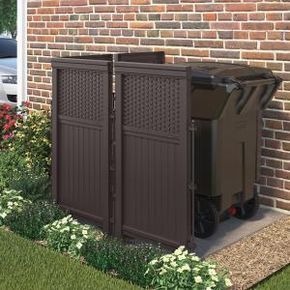 Suncast Wicker 44 In Resin Screen Enclosure Fsw4423 At The Home Depot Mobile Outdoor Trash Cans Backyard Decor Enclosures Suncast Wicker 44 In Resin Screen, Outdoor Wicker Trash Can Home Depot