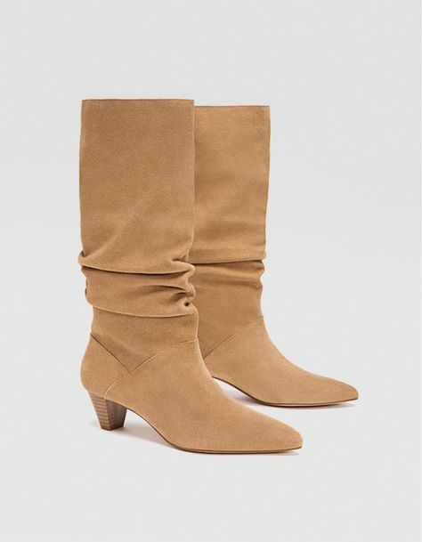 Cizme Stradivarius 499 90 Kn Boots Heeled Boots Leather Heeled Boots