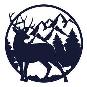 Elk Wapiti svg deer clipart vector graphic art artwork elk stag svg cut file cuttable digital design white print on black