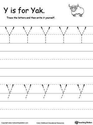 tracing and writing the letter y help your child practice writing word trace worksheet