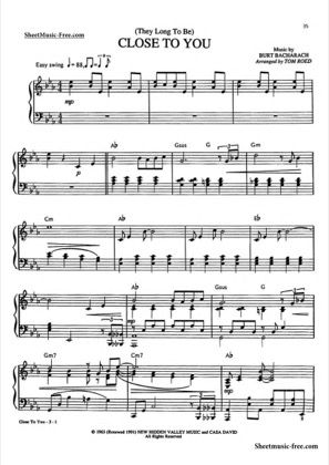 Thumbnail Of First Page Of Close To You Piano Sheet Music Pdf By The Carpenters Piano Sheet Music Free Piano Sheet Music Pdf Sheet Music