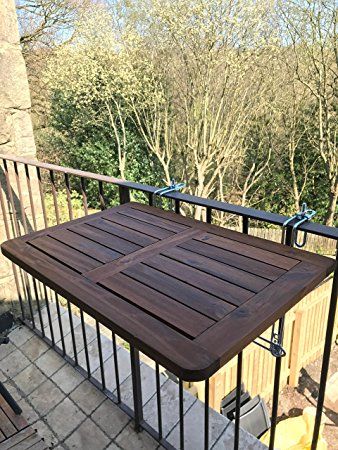 Deck Balcony Table Hardwood Folding Hanging Railing Dining Garden Bbq Side Small Design Patio Deck Balcony Table Hardwood, Hanging Patio Railing Table
