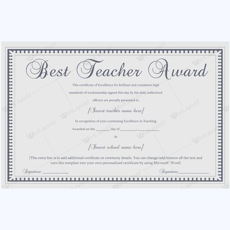 14 best Best Teacher Award Certificate Templates images on - award certificate template microsoft word 14 best Best Teacher Award Certificate Templates images on - award certificate template microsoft word