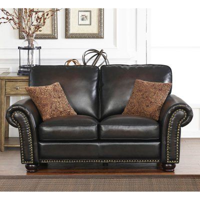 Abbyson Mac Hand Rubbed Leather Loveseat Love Seat Black Couch Abbyson Mac Hand Rubbed Leather, Abbyson Richfield Top Grain Leather Sofa
