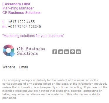 professional email signatures template
