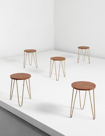 Phillips Ny050414 Balkrishna Doshi And Le Corbusier Set Of Five Stools Mod Round Back Dining Chairs Most Comfortable Office Chair Room Table Balkrishna Doshi And Le Corbusier, Round Table Owners Association