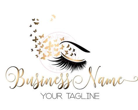 Digital Custom Logo Design Lash With Butterfly Logo Lashes Beauty Logo Makeup Logo Rose Gold Lashes Logo Design Rose Gold Foil Logo Lashes Logo Makeup Logo Design Makeup Logo