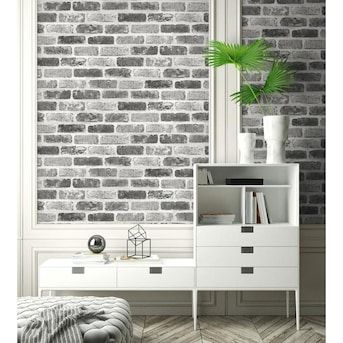 Transform Transform White Brick Peel And Stick Wallpaper Lowes Com In 2021 Faux Brick Wallpaper Brick Wallpaper White Brick Wallpaper