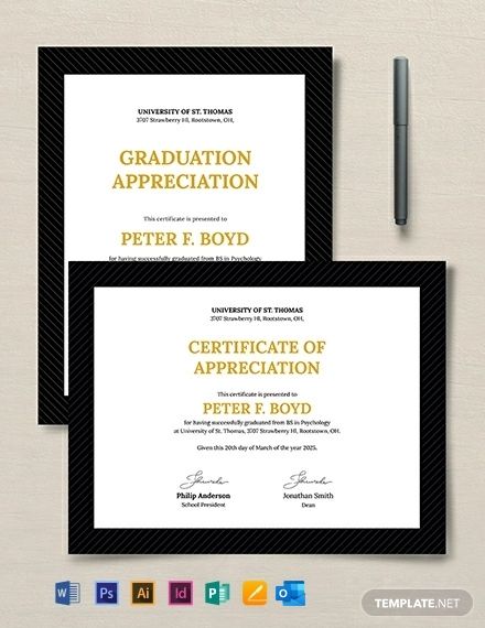Graduation Appreciation Certificate Template Free Pdf Word Google Docs Graduation Certificate Template Certificate Templates Certificate Of Appreciation