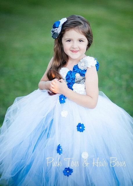 Royal Blue Dress-Royal Blue Flower Girl Dress-Royal Blue Tulle Dress-Royal Blue Tutu Dress-Royal Blue Weeding Dress-Royal Blue Wedding Dress