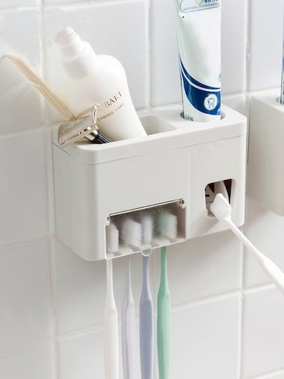 Bathroom Wall-mounted toothbrush holder Toothpaste Squeeze Shower Shelf Storage