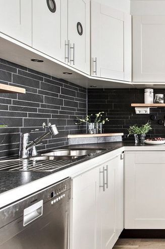 The Ultimate Guide to Using Black Tile in Your Kitchen in 2021 | Kitchen concepts, Black tiles kitchen, Kitchen