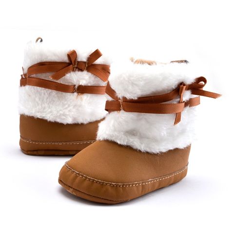 Adorable Infant Baby Boys Girls Winter Warm Boots 3-18 Months Cartoon Fur Sneaker Snow Shoes