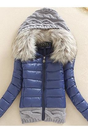 Chaqueta Plumas Capucha Con Cuello De Pelo Artificial Abrigos De Mujer Abrigos Invierno Mujer Chaquetas