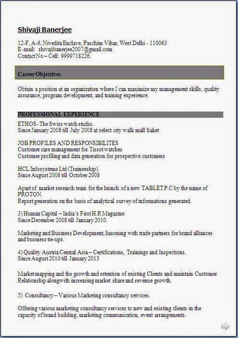 curriculum vitae format pdf download Sample Template Example of - resume format for marketing job curriculum vitae format pdf download Sample Template Example of - resume format for marketing job