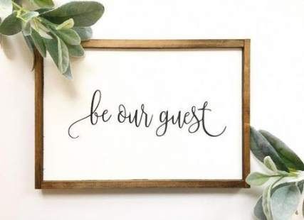 Several sizes available Guest room Farmhouse style chunky framed sign handmade Be our guest Sign