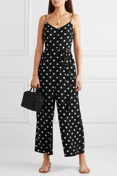 Famulily Womens Strap Polka Dot Jumpsuit Off Shoulder Long Wide Leg Playsuit