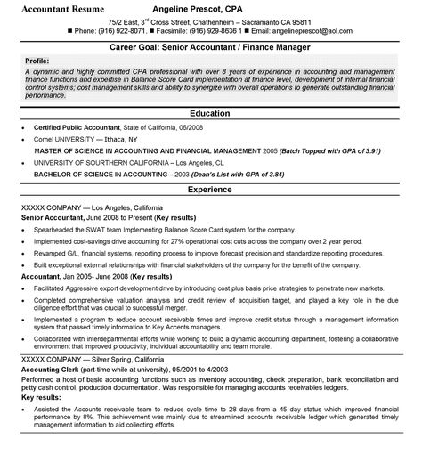 resume cpa