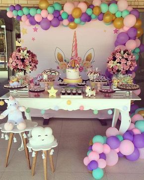 pics Mesa Decorada Para Cumpleaños De Unicornio unicorn themed birthday party unicorn
