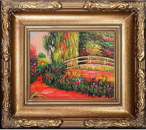 overstockArt La Pastiche Japanese Bridge by Monet with Renaissance Champagne Frame overstockArt La Pastiche Japanese Bridge by Monet with Renaissance Champagne Frame