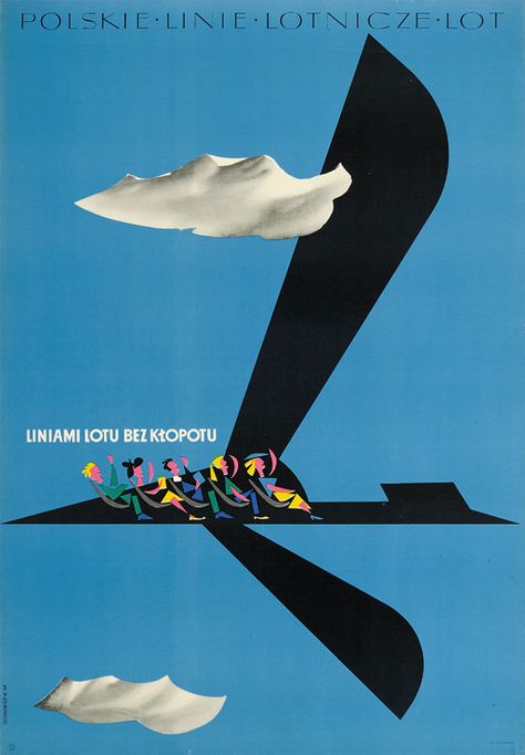 Polish Airlines LOT Stewardess Advertising Poster 1971//2018 Grabianski artwork