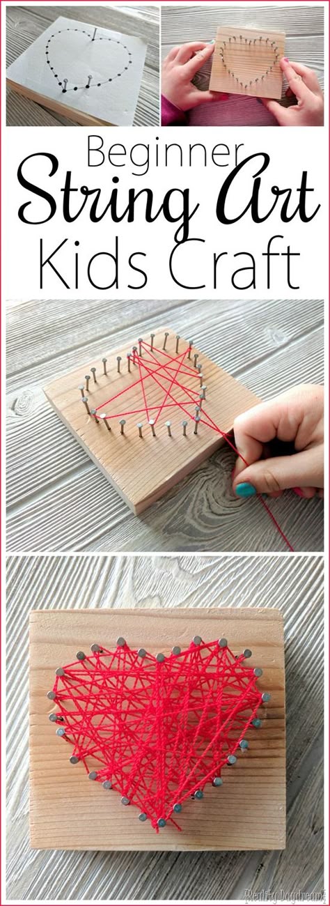 wall hanging string art kits for adults tweens and kids Valentines day heart string art sign decor DIY art kit for kids and adults