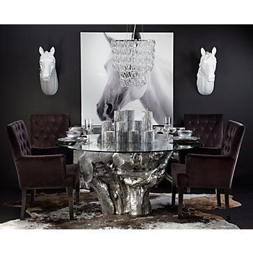 Equine Elements Like Our Fauxidermy Combined With Ayi Faux Equine Elements Like Our Fauxidermy Combined With Ayi Faux Cowhide Rug Makes For A Rustic Yet Chic Dining Room