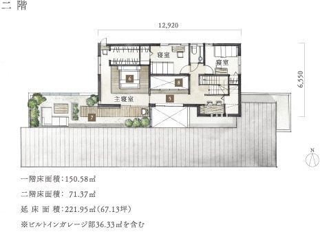 二階 一階床面積 150 58m2 二階床面積 71 37m2 延床面積 221 95m2 67 13坪 ビルトインガレージ部36 33m2を含む 間取り 間取り図 ビルトインガレージ 二階 一階床面積 150 58m2 二階床面積 71 37m2 延床面積 221 95m2 67 13坪 ビルトインガレージ部36 33m2を含む 間取り 間取り図 ビルトインガレージ