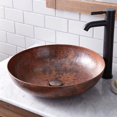 Native Trails Maestro Metal Circular Vessel Bathroom Sink Sink Finish Tempered Copper Bathroomf Copper Sink Bathroom Copper Bathroom Fixtures Copper Bathroom