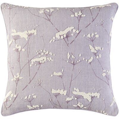 Surya Enchanted Indoor Linen Pillow Cover Size 20 H X 20 W X 0 25 D Color Purple Surya Enchant Floral Throw Pillows Floral Pillow Cover Floral Pillows
