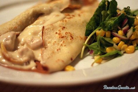 Receta De Crepes Salados De Pollo Fácil 7 Pasos Receta Crepes Receta De Crepas Saladas Comida