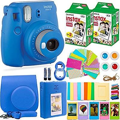Fujifilm Instax Mini 9 Instant Camera Fuji Instax Film 40 Sheets Accessories Bundle Carrying C Fujifilm Instax Mini Fujifilm Instax Instax