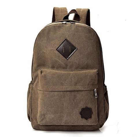Large Canvas Backpack Rucksack Travel Bag Schoolbag Book Laptop Bag Daypack Pack