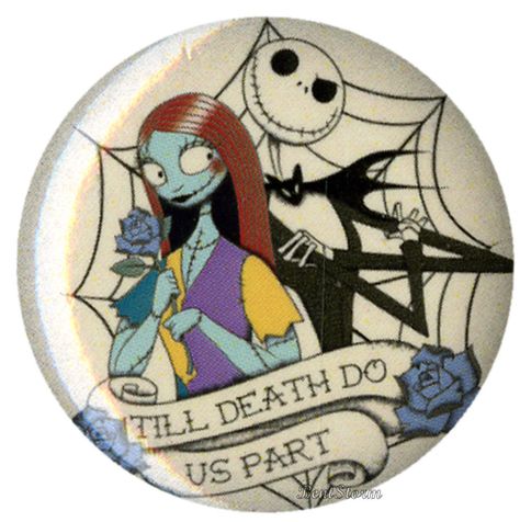 DISNEY JACK SKELLINGTON SALLY NIGHTMARE BEFORE CHRISTMAS BUTTON PIN