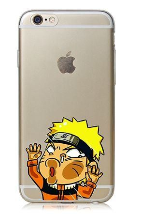 Phone Tattoo Coque Silicone Souple Compatible avec Iphone 6 ou Iphone 6s  Humour Personnage Naruto Uzumaki Se Cogne dans Une Vitre Fan de Manga  Protection Intégr…