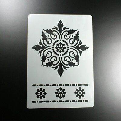 A4 Schablone Akanthus Rosette Blattwerk Floral BO469