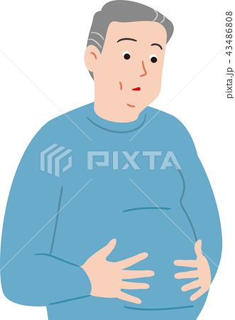 メタボ 男性のイラスト素材 イラスト カタログデザイン どんより