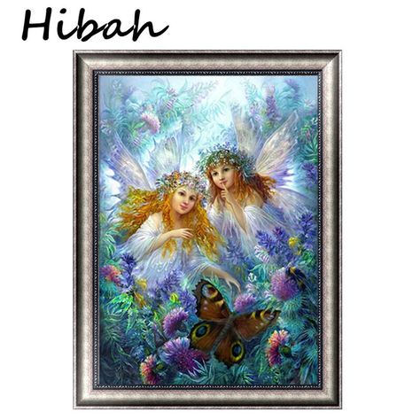5D Diamond Embroidery Painting Cross Stitch Fairy Butterfly Wall Art Decor New.