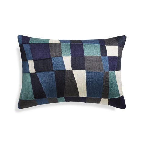 Kinsey 18x12 Blue Pillow with Feather Pillow with Feather Down Insert