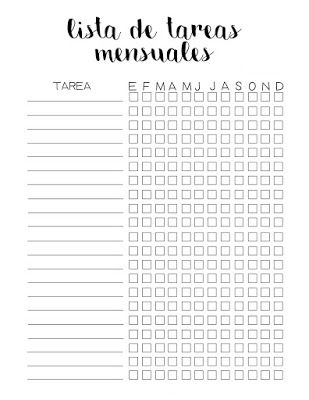 Lista De Tareas Mensuales Lista De Tareas Lista De Utiles Escolares Organizadores De Tareas calendario lista tareas
