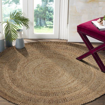 Lr Home Natural Jute Classic Braided Indoor Area Rug Natural/4' Round/Cottage/Round Lr Home Natural Jute Classic Braided Indoor Area Rug Natural/4' Round/Cottage/Round