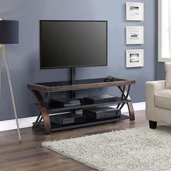 Flat Panel TV Stand 3in1 Display Fits 65 Inch Screen Swivel Mount Wall Tabletop